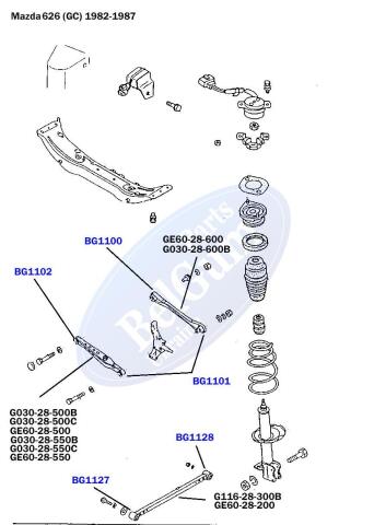 Сайлентблок рычага (заднего) Mazda 323/626, 85-94 (d=14mm) (поперечного)