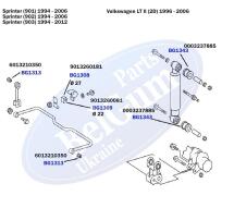 Сайлентблок стабілізатора (заднього) DB 207/Sprinter (12x26x26)