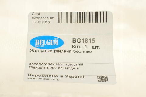 Заглушка ременя безпеки