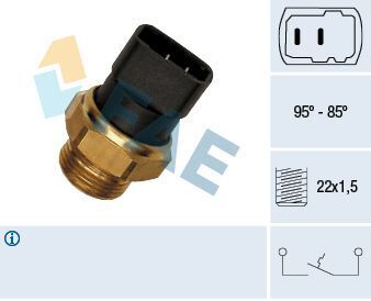 Датчик включения вентилятора VW Caddy II 1.4-1.9D 94-04 (2 конт.) (95-85°C)