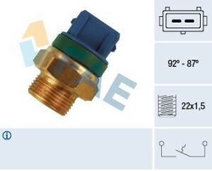 Датчик включения вентилятора Citroen Berlingo/Peugeot Pertner 1.8D-2.0HDi 96- (2 конт.) (92-87°C)
