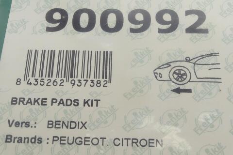 Планка супорта (переднього) прижимна (к-кт) Citroen Saxo 96-04/Peugeot 205/305/405 79-98 (Bendix)