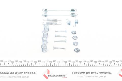 Ремкомплект гальмівного барабана VW Caddy III 04-15; RENAULT Sandero 07-13, Logan 04-13, Clio II 98-05, Symbol 08-12, Symbol 98-08; FORD Focus II 04-11, Ka 08-16; FIAT 500 07-20, Panda 03-12; PEUGEOT 206 98-12; DACIA Logan 04-12, Sandero 08-12