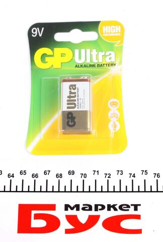 Батарейка GP Ultra Alkaline 9V/6LR61 (крона) (1шт)