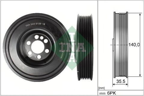 Шків колінвалу Audi A4/A6/VW Golf V/VI/VII/Passat 2.0TFSI 05-12 (6PK)