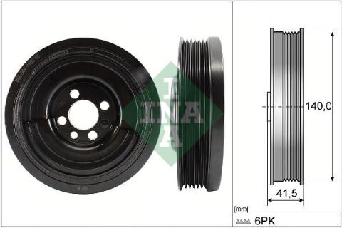 Шків колінвалу Audi A2/Skoda Fabia/Roomster/VW Polo 1.4 TDI 99-10 (6PK)