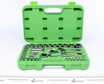 Набір наскрізних торцевих головок з тріскачкою 1/2", 3/8", 1/4" 39 од. (хромовані)