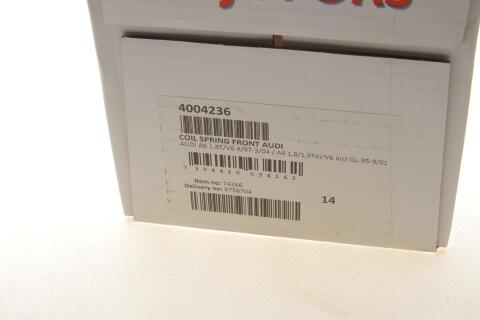 Пружина (передня) Audi A4 1.8/1.8T/1.9TDI/2.4-2.8 АКПП/A6 94-05 (седан/універсал)(без спорт.ход.ч.) Пружина (передня) Audi A4 1.8/1.8T/1.9TDI/2.4-2.8 АКПП/A6 94-05 (седан/універсал)(без спорт.ход.ч.)