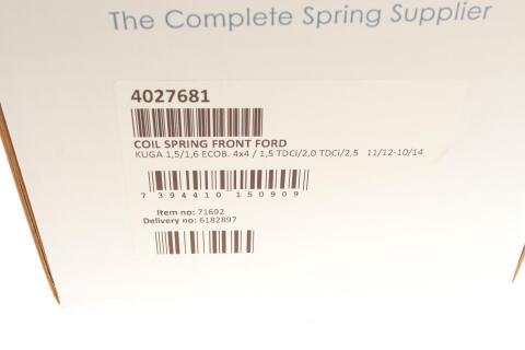 Пружина (передня) Ford Kuga 1.6 EcoBoost/2.0 TDCi 12-14/2.5 АКПП 12-14 (SUV/фургон) (зі станд.ход.ч)