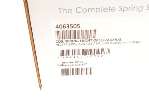Пружина (передня) Opel Vectra B 2.0-2.2DTI 16V/2.5-2.6i V6 96-03 (нах.зад.ч/седан/ун) (з низк.ход.ч)