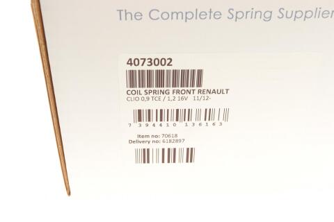 Пружина (передня) Renault Clio 0.9TCe/1.2 16V 12- (нах.зад.частина/універсал)