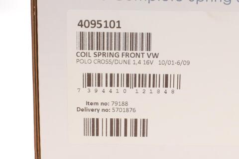 Пружина (передня) VW Polo 1.4 16V/TDI/1.9TDI 01-09 (накл.зад.ч) (осн.Polo Cross/Dune для 1.4 16V)