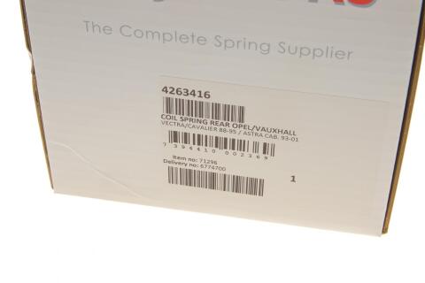 Пружина (задняя) Opel Vectra A 1.4-2.0/1.7D/TD/TDS 88-95 (седан/нах.зад.часть) (с пост.d.)