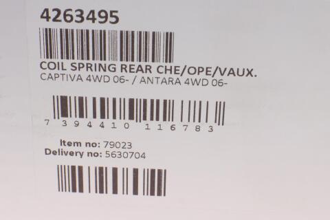 Пружина (задняя) Chevrolet Captiva 2.0D/2.2D/2.4/3.2/4WD/Opel Antara 06- (SUV) (без с-ми рег.дор.пр)