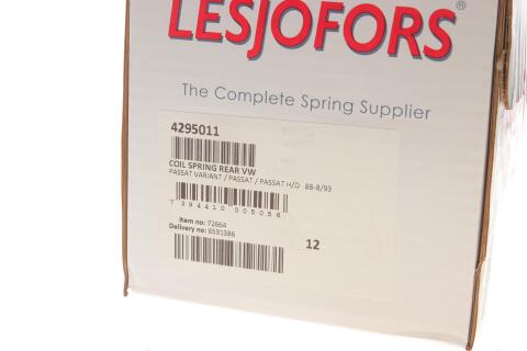 Пружина (задняя) VW Passat B3/B4 1.6-2.0/1.6TD/1.8GL/1.9D/TD/2.8 VR6 88-92 (сед/ун)(HD для отд.мод)