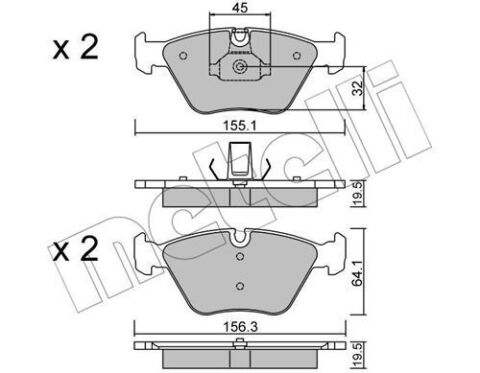 Колодки гальмівні (передні) BMW 3 (E46) 99-07/X3 (E83) 03-11/Z4 (E85/E86) 06-08