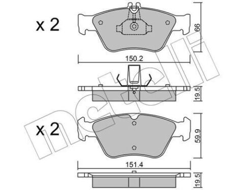 Колодки гальмівні (передні) MB C-class (W202/S202)/E-class (W210/S210)/CLK-class (C208)/SLK 93-04