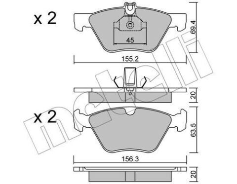 Колодки гальмівні (передні) MB E-class (W210/S210)/CLK-class (C208) 95-03/SLK-class (R170) 00-04