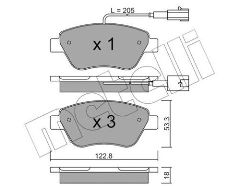 Колодки тормозные (передние) Citroen Nemo 10-/Peugeot Bipper/Fiat 500/500C 08-/Punto 12- (+датчики)