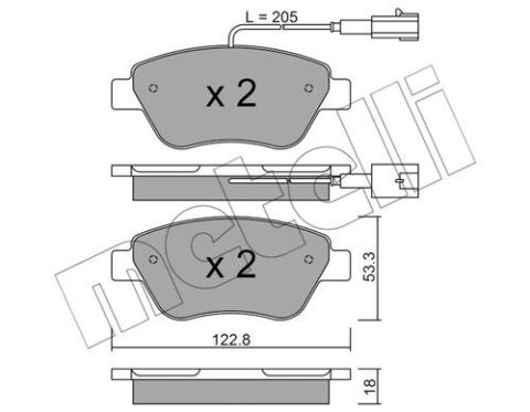 Колодки гальмівні (передні) Citroen Nemo 10-/Peugeot Bipper/Fiat 500/500C 08-/Punto 12- (+датчики)