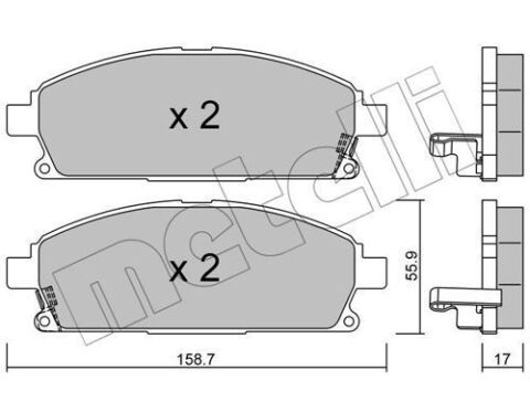 Колодки гальмівні (передні) Nissan X-Trail 01-13/Pathfinder 97-04 (з аморт. коливання)