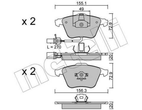 Колодки гальмівні (передні) Audi A4 03-09/A6/A8 03-11/Seat Exeo 08-13 (+датчики)