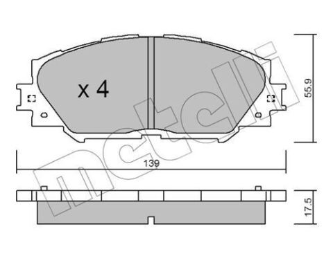 Колодки тормозные (передние) Toyota Corolla 01-18/Auris 07-12/Rav4 III 05-/Yaris/Prius+ 12-