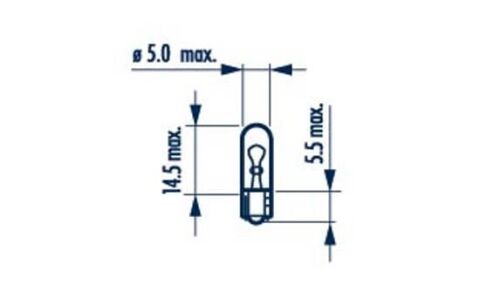 Автолампа W1.2W 12V 1.2W W2x4.6d (матова)