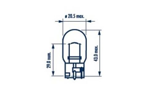 Автолампа W21W 12V 21W W3x16d Standard (без цоколя)