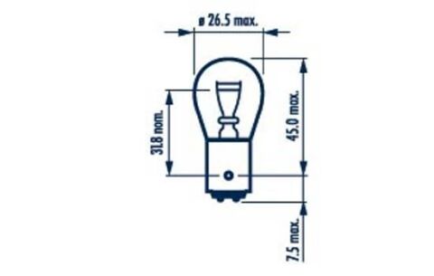 Автолампа P21/4W 12V 21/4W BAZ15d Standard