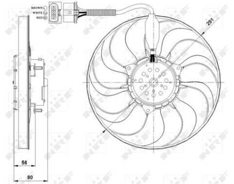 Вентилятор радіатора VW Golf 1.8T/2.3/2.8/1.9TDI 00-05/Audi A3 1.8T 96-03