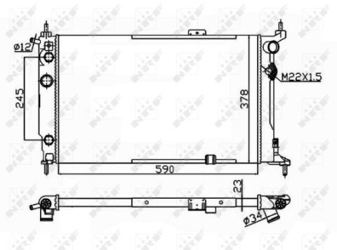 Радіатор охолодження Opel Astra F 1.4-2.0i 91-02