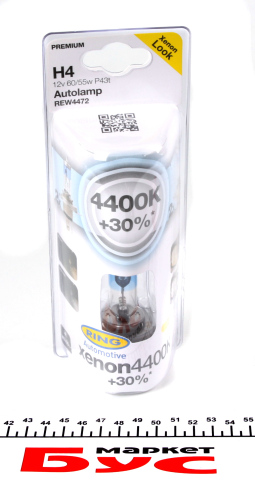 Автолампа H4 12V 60/55W P43t Xenon 4400K+30% (блістер/2шт.) Автолампа H4 12V 60/55W P43t Xenon 4400K+30% (блістер/2шт.)