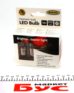 Автолампа R10W 12V 1W BA15s Filament LED (3000K/125 lm/3x Long life) (2шт.)
