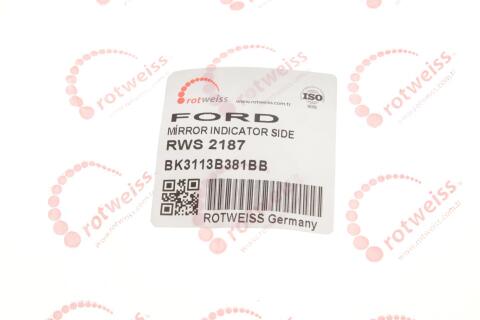 Повторювач повороту на дзеркало Ford Transit 14- (L) (жовтий)