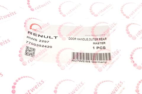 Ручка дверей (бічних/ззовні) (R) Renault Master 98-10 (8200856290)