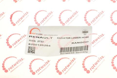 Патрубок радіатора (нижній) Renault Kangoo 1.9D 97-