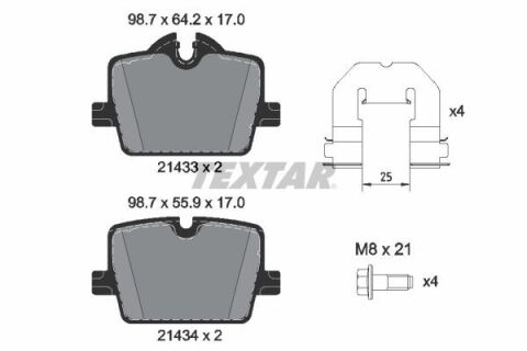 Колодки тормозные (задние) BMW 3 (G20/G21/G80/G81)/Z4 (G29) 18-/4 (G22/G82) 20-(с датчиком) (Trw) Q+