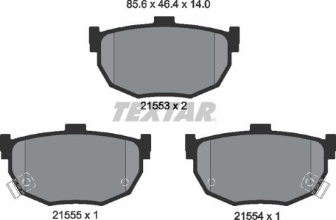 Колодки тормозные (задние) Hyundai Elantra/Kia Cerato 00- (Sumitomo) (85.6x46.4)