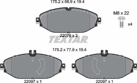 Колодки тормозные (передние) MB C-class (W205/S205/C205)/E-class (W213/S213/C238) 13- (TRW) Q+