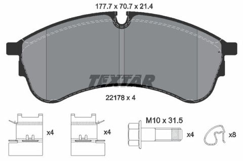 Колодки гальмівні (передні) VW Crafter 2.0TDI 16- (CBI) Q+ (177.7x70.7x21.4)