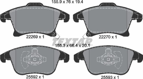 Колодки гальмівні (передні) Ford Galaxy/Mondeo V 12- (Teves) Q+