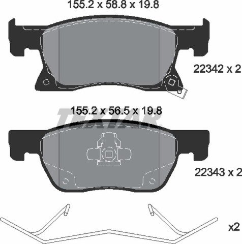 Колодки тормозные (передние) Opel Astra K 15-(Ate-Teves) R15