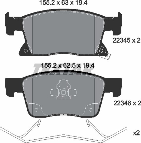 Колодки гальмівні (передні) Opel Astra K 15- (Ate-Teves) R16