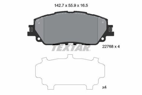 Колодки гальмівні (передні) Toyota Camry 17-/Rav4 18-/Lexus ES 18- (Akebono)