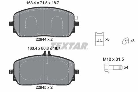 Колодки тормозные (передние) MB A-class (W177) 18-(с датчиком) (CBI)