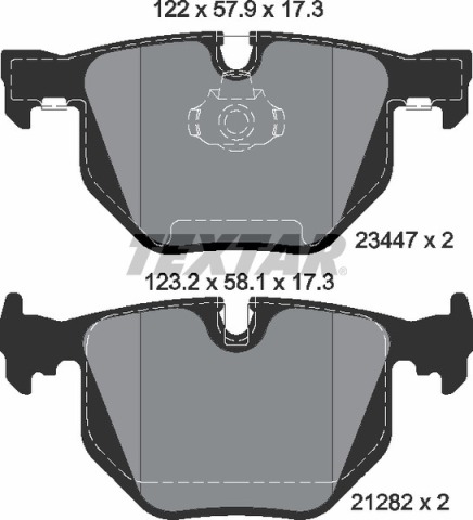 Колодки гальмівні (задні) BMW 7 (E65/E66/E67) 01-08 (Teves) Q+