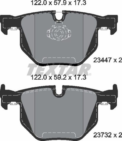 Колодки тормозные (задние) BMW X5 (E70/F15/F85) 06-18/X6 (E71/E72/F16/F86) 08-19 (Teves) Q+