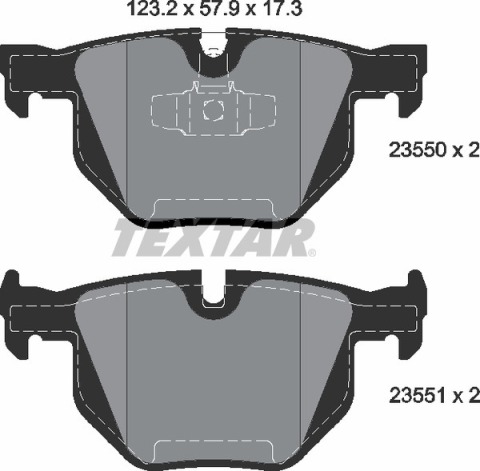 Колодки гальмівні (задні) BMW 3 (E90-E93) 04- (Ate-Teves) Q+