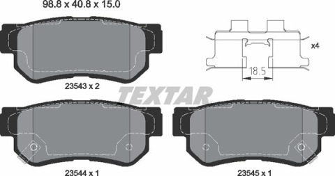 Колодки тормозные (задние) Hyundai Tucson 2.0 CRDi 04-10 (Mando) Q+